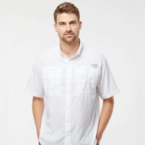 Columbia Men's Classic White Button-Down Shirt